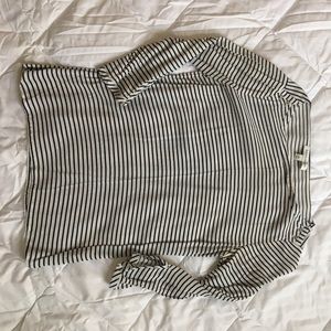 Banana Republic navy and white stripped blouse