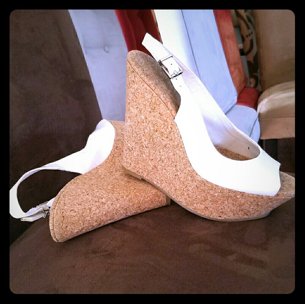 Platform wedge sandals.