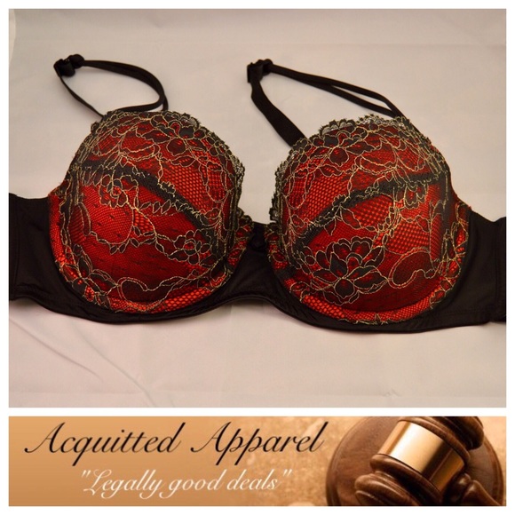 Cacique Other - Cacique Lane Bryant Lace Bra Gold Red Black 42B