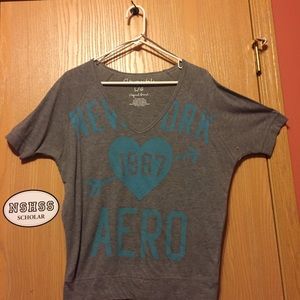 Grey and blue t shirt