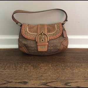 Tan/Brown Single Shoulder Coach Purse