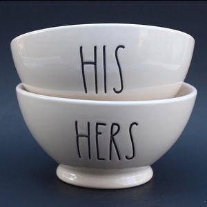Rae Dunn HIS and HERS bowl set