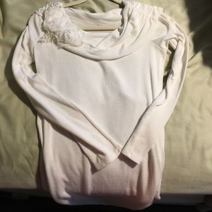 White tunic length sweater