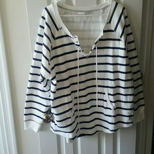 Navy & White stripe VS Sweatshirt NWOT XL