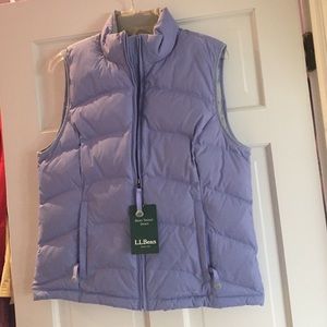 LL Bean Periwinkle down feathered vest!