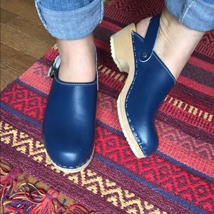 Swedish Wooden Heeled Clogs