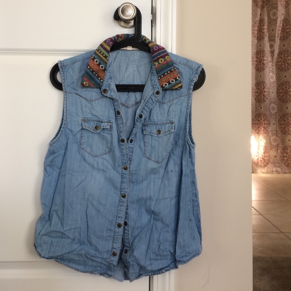 Denim button-up NWOT