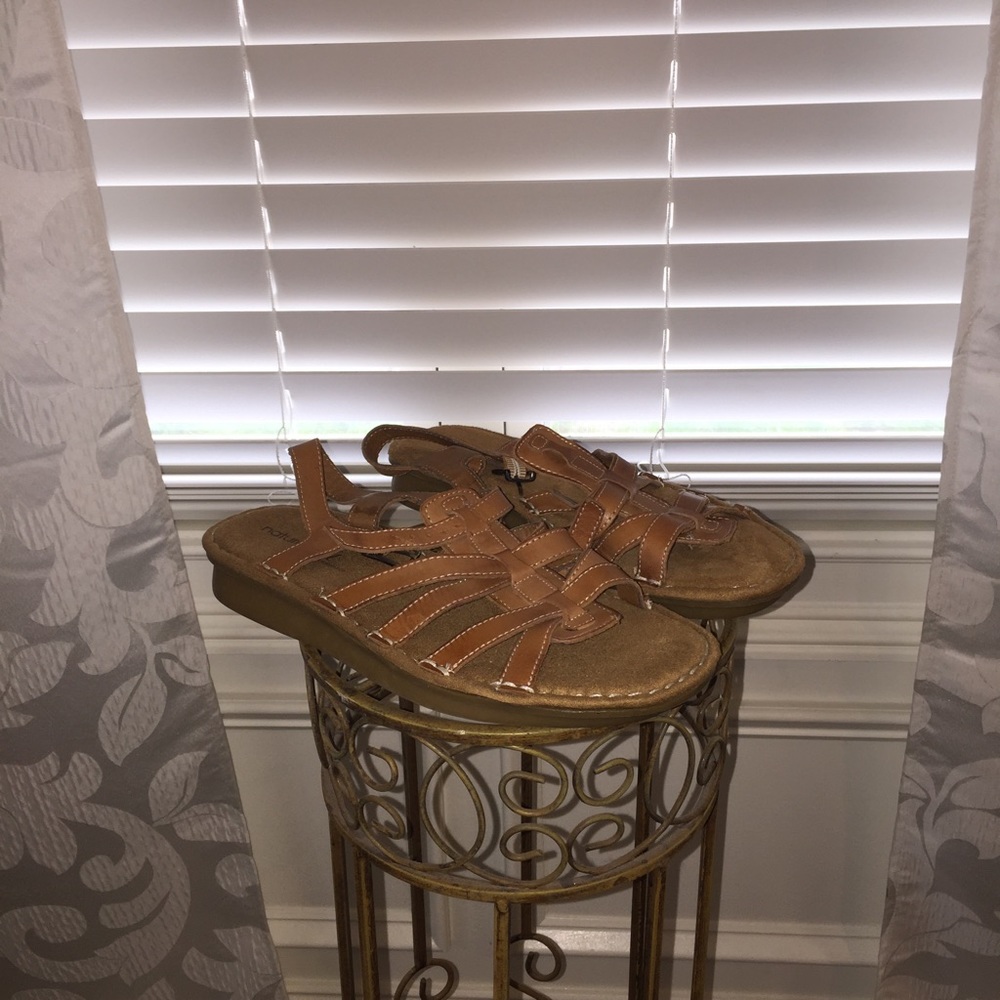 brown strappy sandals
