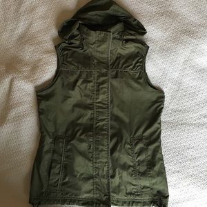 Old Navy Olive Green Hooded Vest