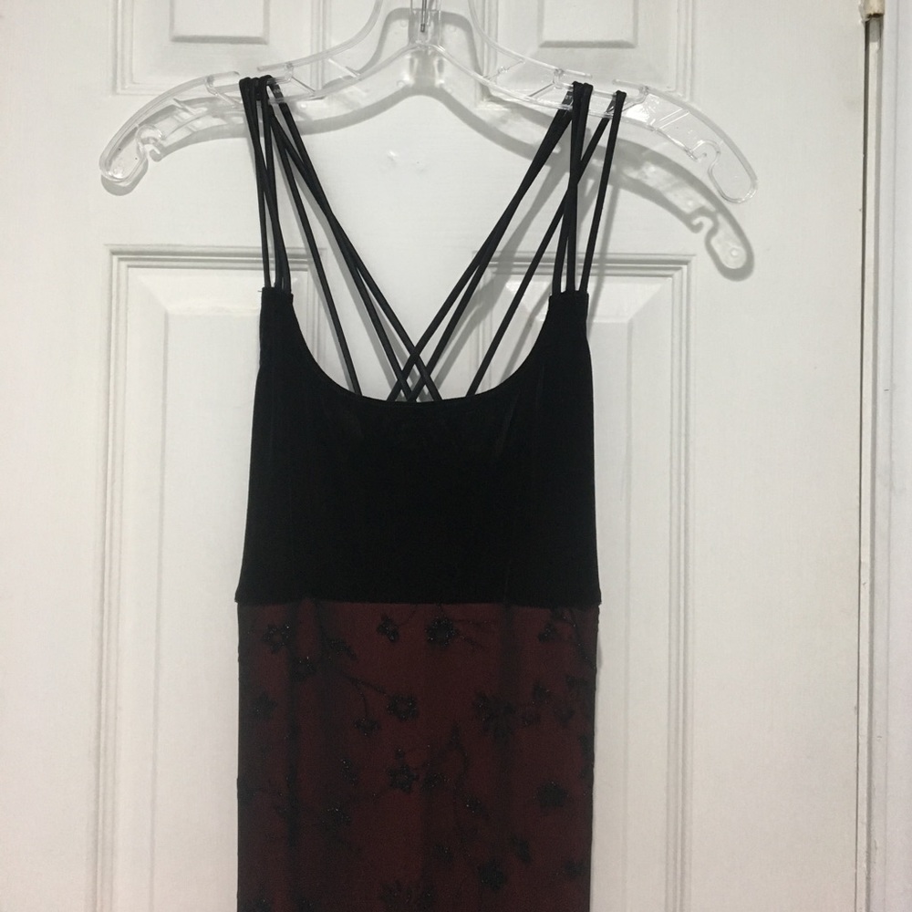 Burgundy long red dress