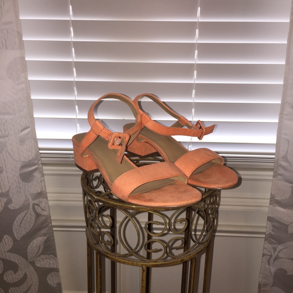 coral springtime strappy slip ons