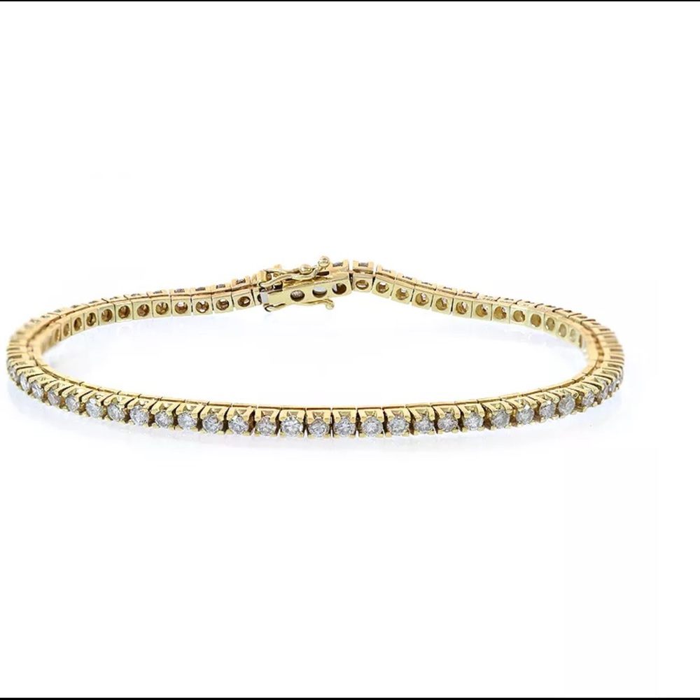 3.00 Carat Diamond Four Prong Bracelet 14K Gold