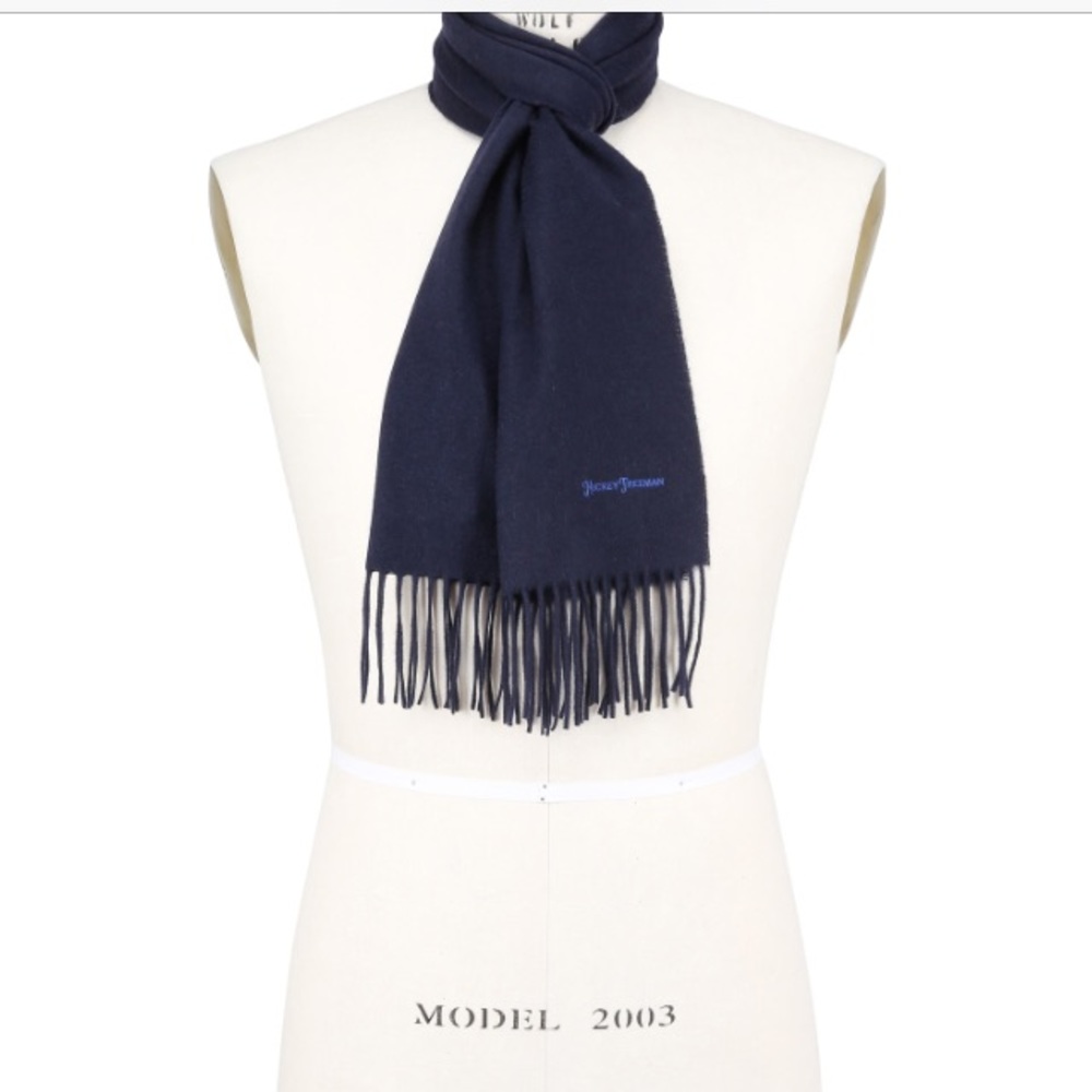 Hickey freeman navy cashmere scarf