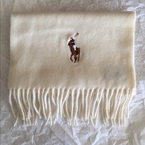 Polo Ralph Lauren Wool Scarf White or Black - Picture 3 of 4