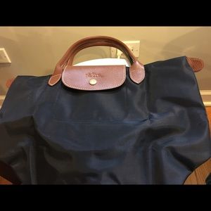 Black Longchamp Bag with leather detailing