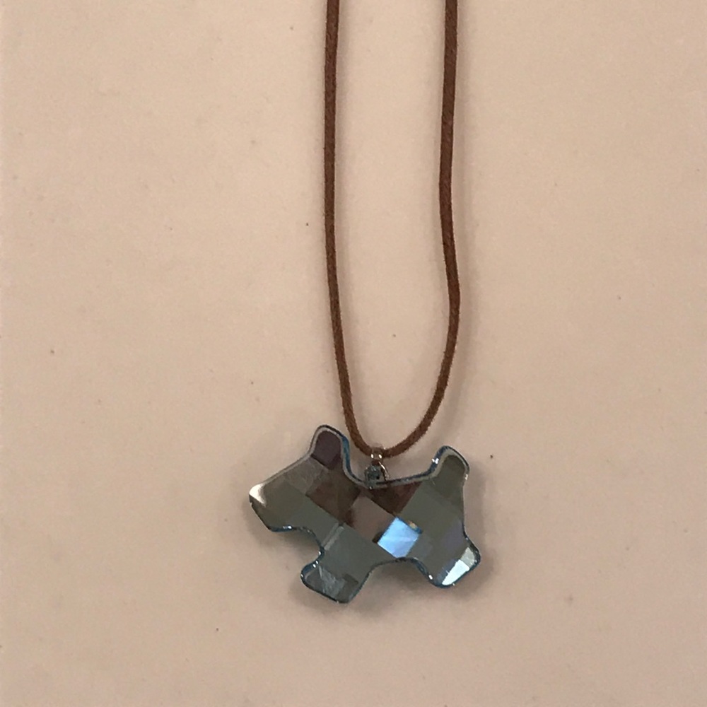 Blue dog Swarovski crystal necklace