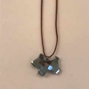 Blue dog Swarovski crystal necklace