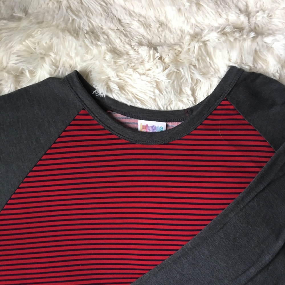 LuLaRoe Randy Shirt 3X Red / Grey / Navy