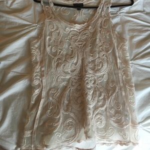 Blush lace tank