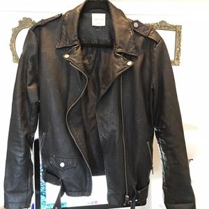 Silence + Noise Moto Leather Jacket