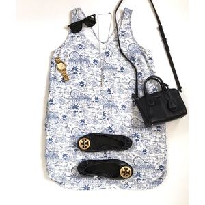 Boardwalk Print Blue and White Sundress