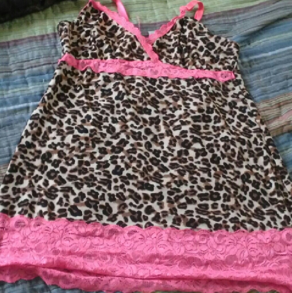 Pink Leopard print chemise