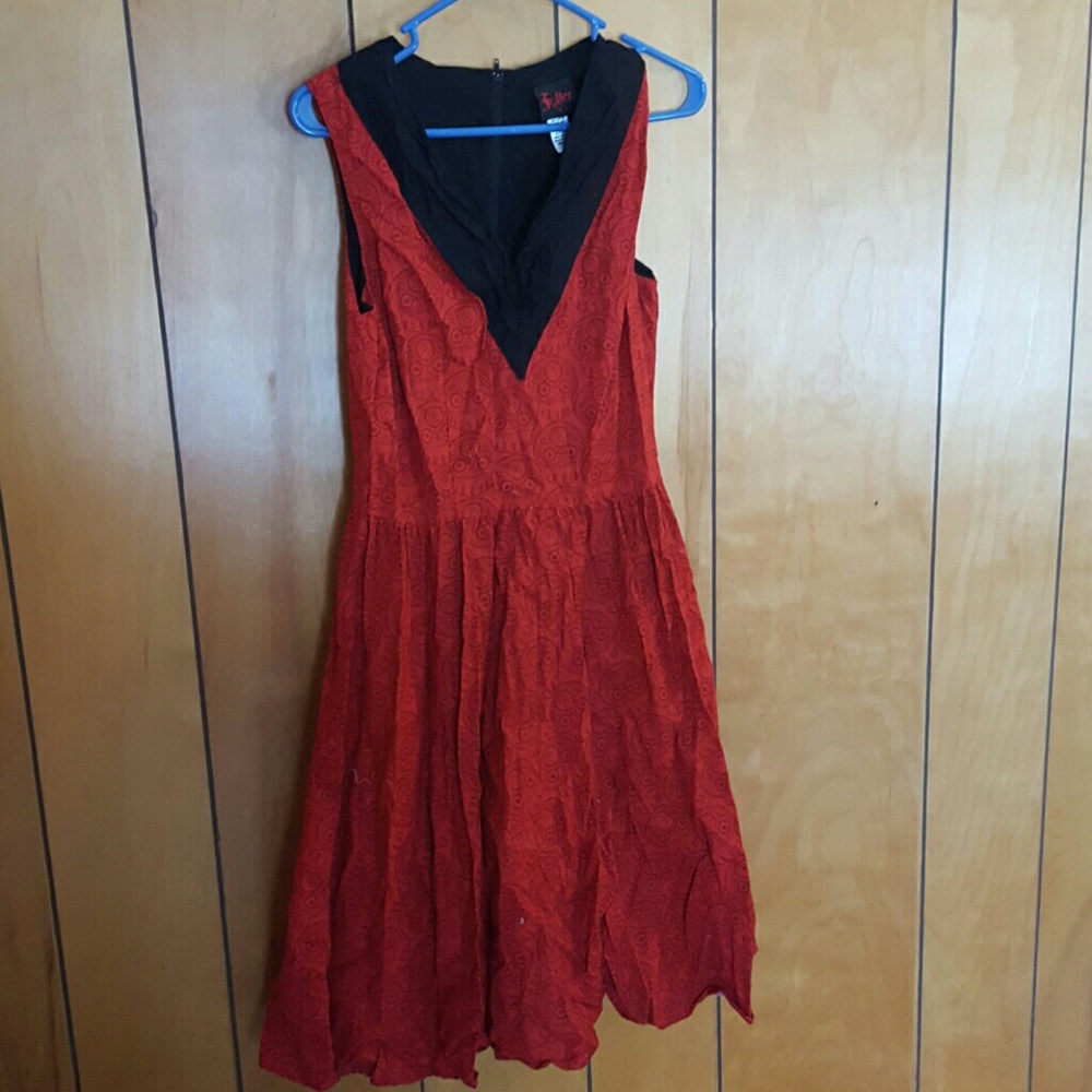 Red  folter pinup psychobilly  skull dress