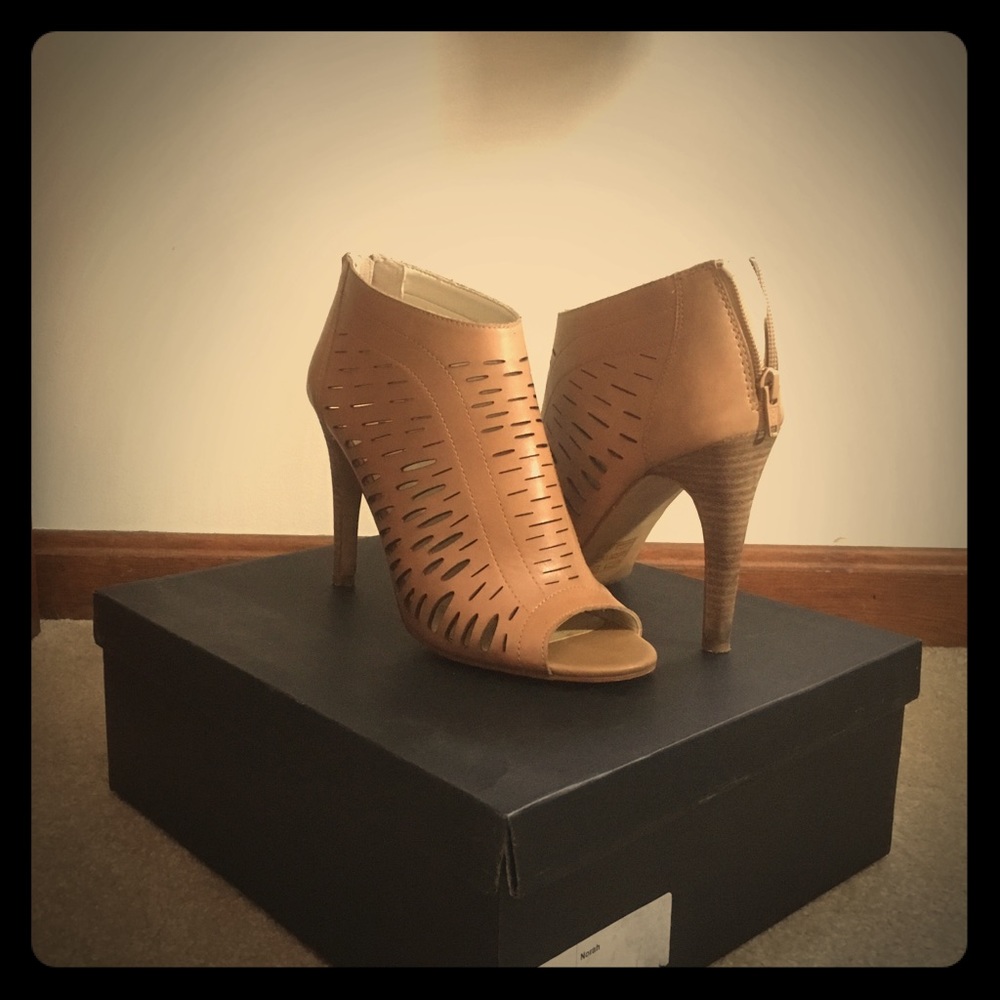 Nude cutout heels