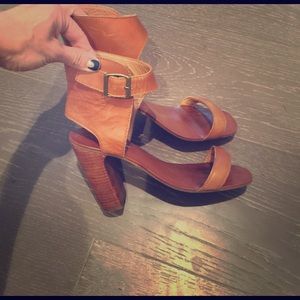 Free People x Jeffery Campbell tan leather sandals