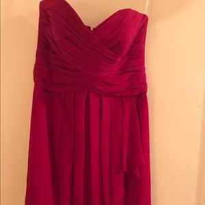 Davids Bridal Short Crinkle Chiffon Dress