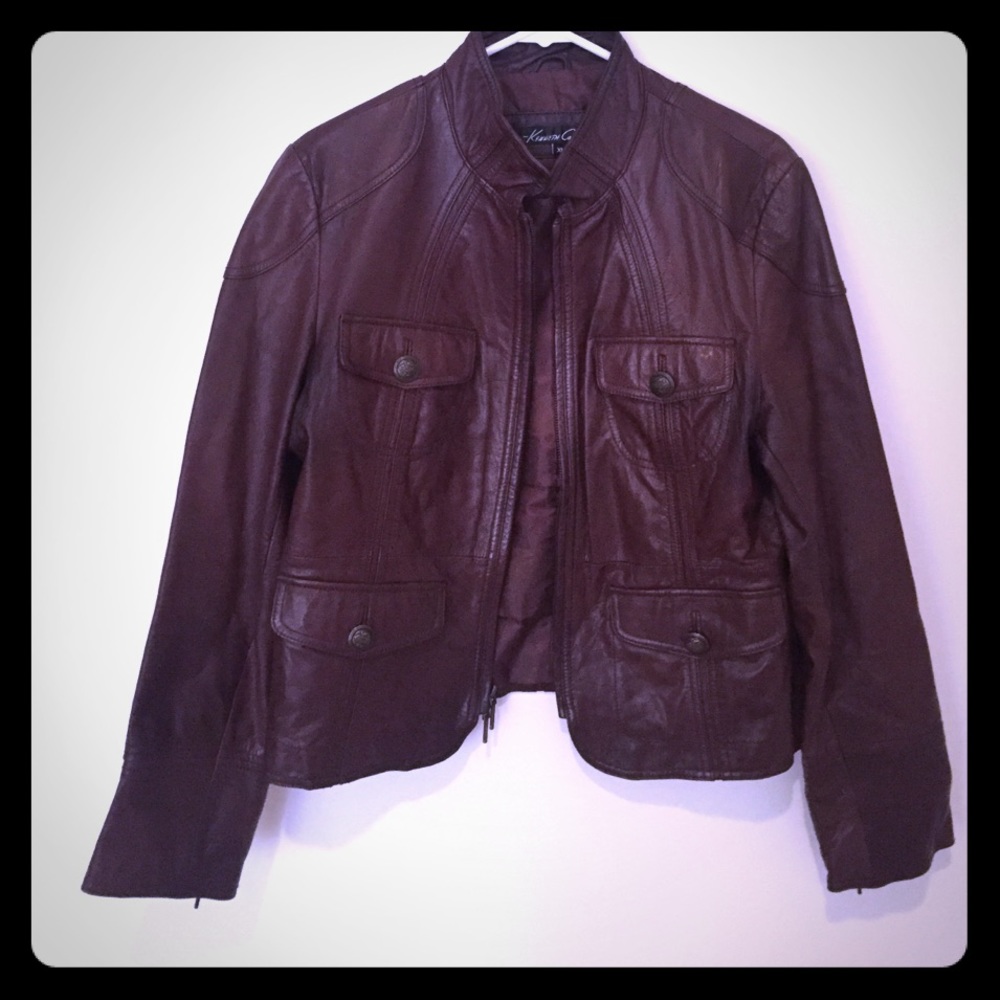 Kenneth Cole Leather Moto Jacket