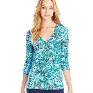 Lilly Pulitzer V-Neck Tee Animal Print