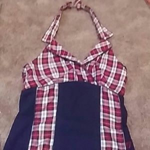 Tripp nyc plaid halter top