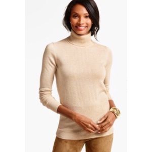 Talbots Lurex Cashmere Turtleneck Sweater