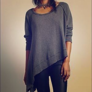 Free People Raw Edge Shark Bite Pullover