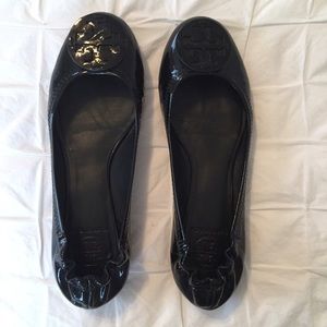 Tory Burch Reva Ballet Flats - Black Patent