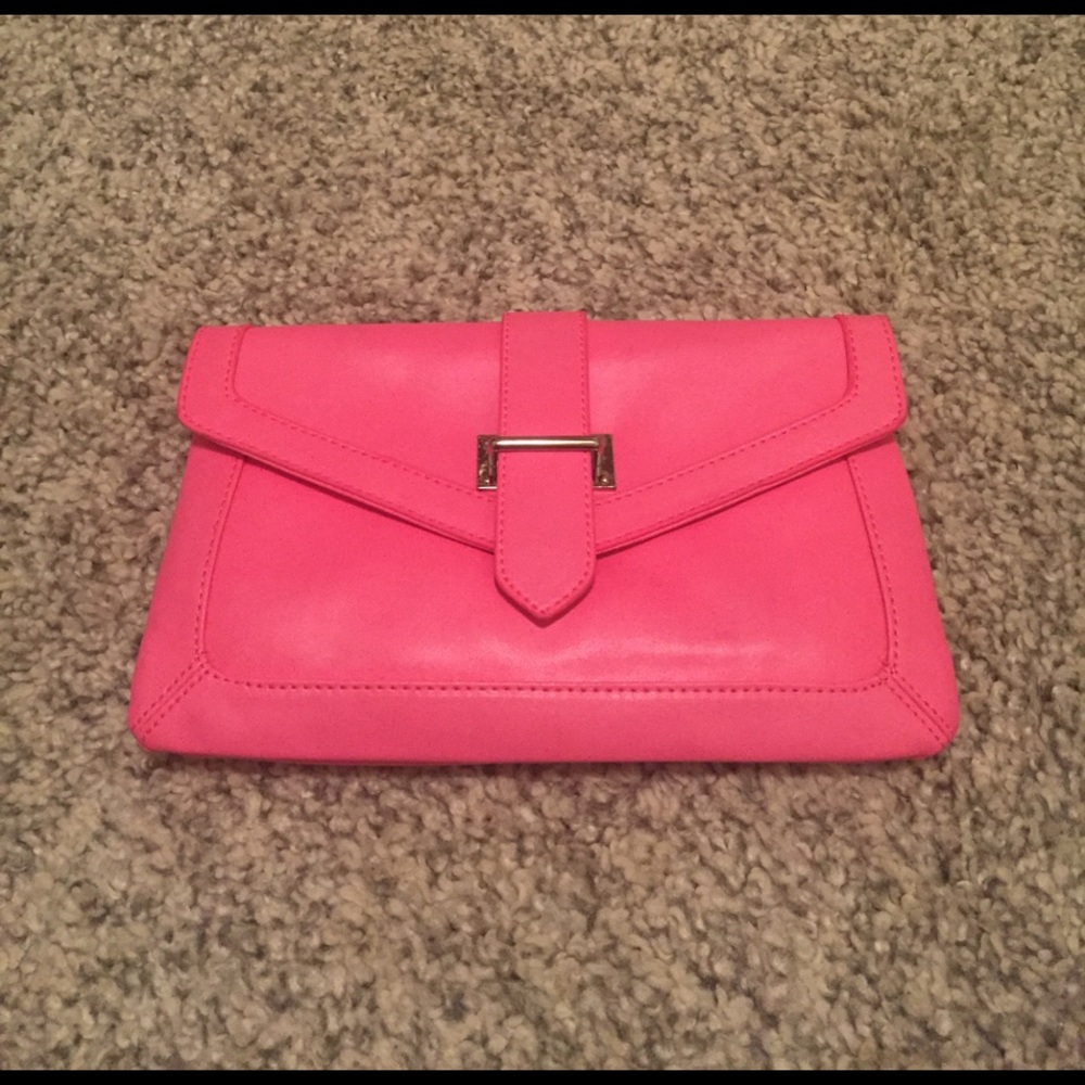 ALDO hot pink clutch
