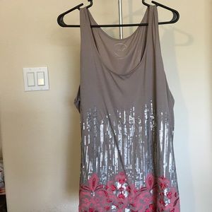 INC embroidered and embellished tank top