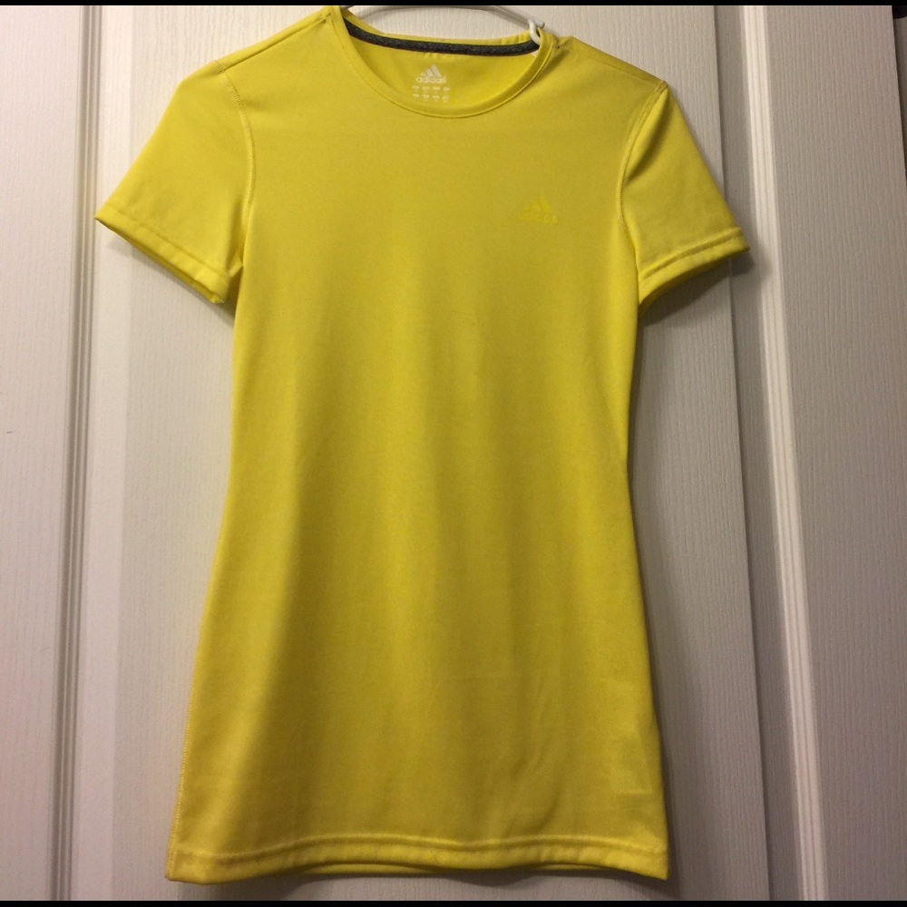 Yellow Adidas workout top
