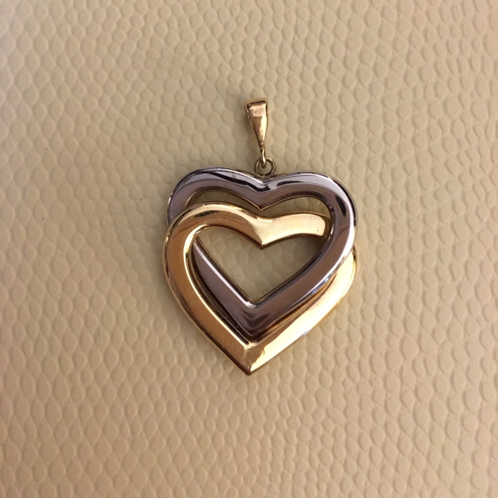 White and Yellow Gold Heart