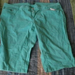 Seafoam green capri pants
