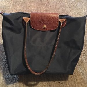 Small used navy long champ purse