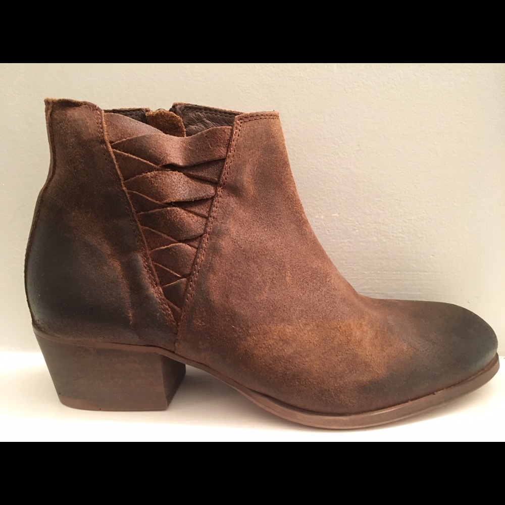 H London Brown Suede Ankle Bootie