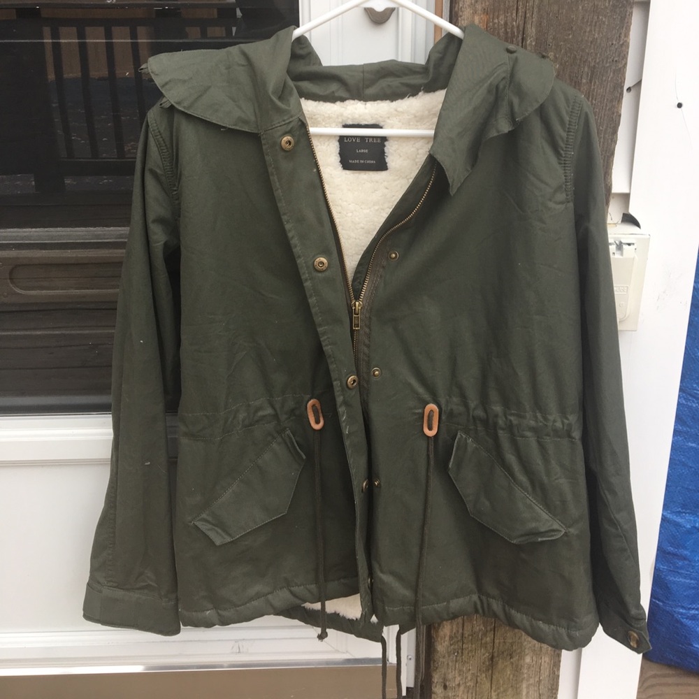 Brand new Love Tree green winter coat