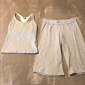 Fitness capris and tank top set.