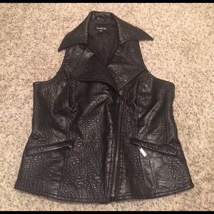 BEBE black vegan leather vest