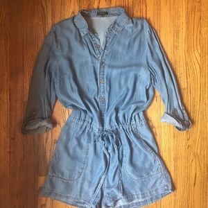 Denim chambray romper