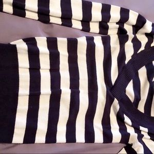 Long sleeve blue and white striped