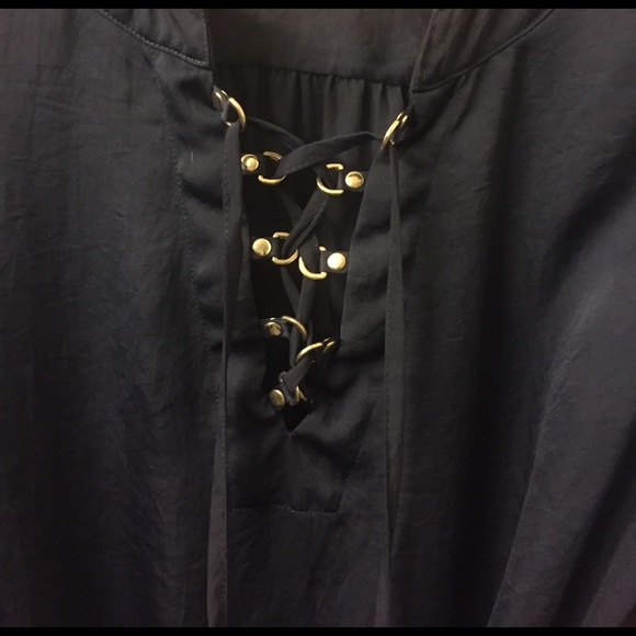 Michael Kors Navy w/silver accent tie dress - Picture 2 of 7