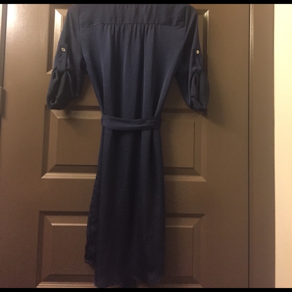 Michael Kors Navy w/silver accent tie dress - Picture 7 of 7